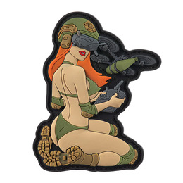 M-Tac нашивка Tactical girl №6 PVC redhead/Light Olive V1