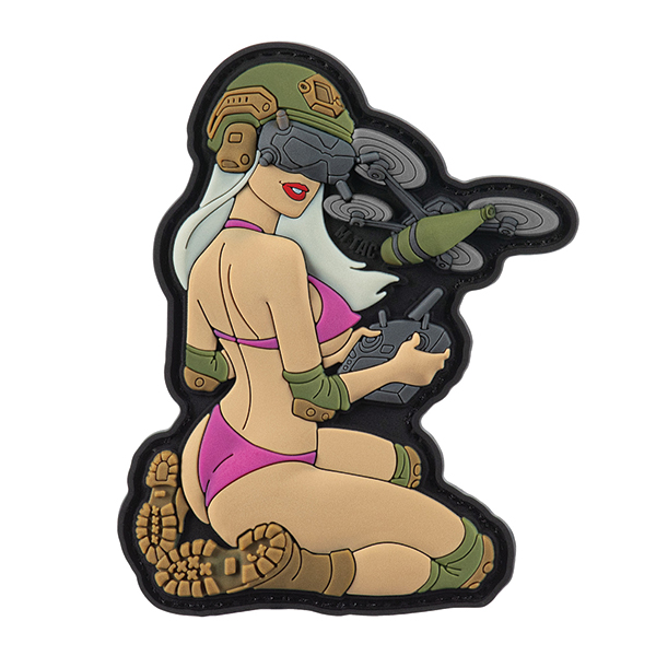 M-Tac нашивка Tactical girl №6 PVC White/Pink/Olive V2