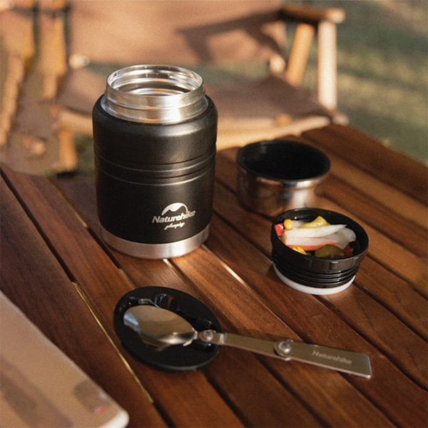 Термос Naturehike Stew beaker NH20SJ041 304 сталь чорний 0,5 л. Фото 6