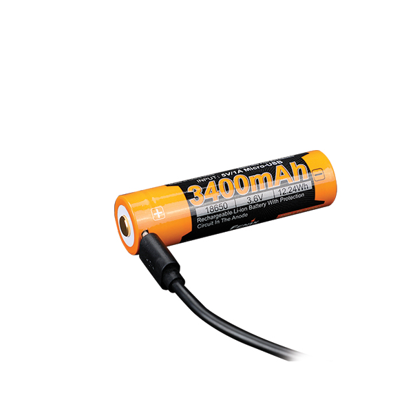 Акумулятор 18650 Fenix (3400 mAh) micro usb зарядка. Фото 4