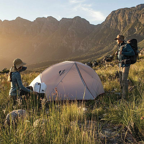 Намет надлегкий двомісний з футпринтом Naturehike Star-River 2 Updated NH17T012-T 20D сіро-червоний. Фото 3
