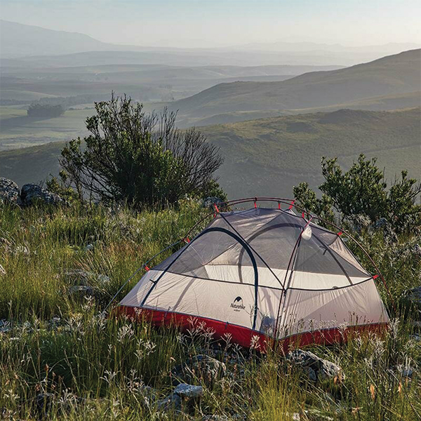 Намет надлегкий двомісний з футпринтом Naturehike Star-River 2 Updated NH17T012-T 20D сіро-червоний. Фото 5