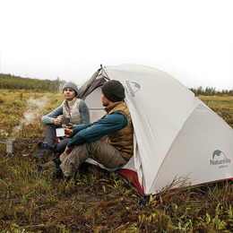Намет надлегкий двомісний з футпринтом Naturehike Star-River 2 Updated NH17T012-T 20D сіро-червоний. Фото 6