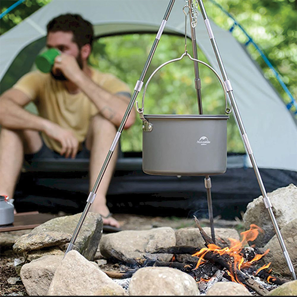 Тринога трьохсекційна для казана Naturehike Light Tripod NH17S00S-G, алюміній / сталь. Фото 10