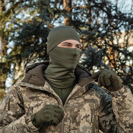 M-Tac шарф-труба Polartec Power Grid Army Olive. Фото 11