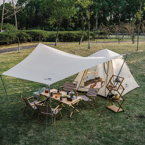 Намет тримісний Naturehike CNK2300ZP014 з навісом, бежевий. Фото 3