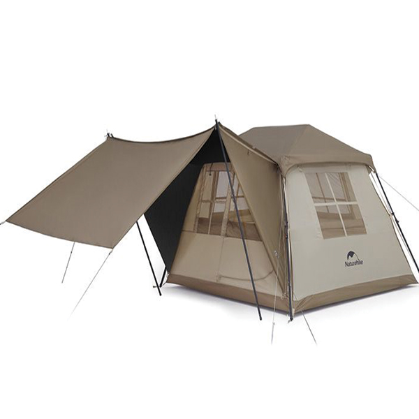 Намет з навісом Naturehike Village CNK2300ZP022, коричневий малий