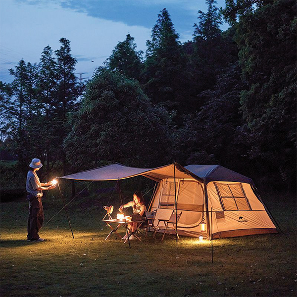 Намет з навісом Naturehike Village CNK2300ZP022, коричневий малий. Фото 10