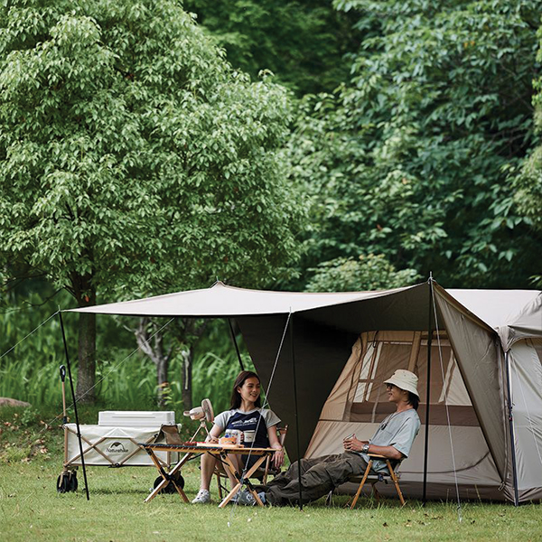 Намет з навісом Naturehike Village CNK2300ZP022, коричневий малий. Фото 8