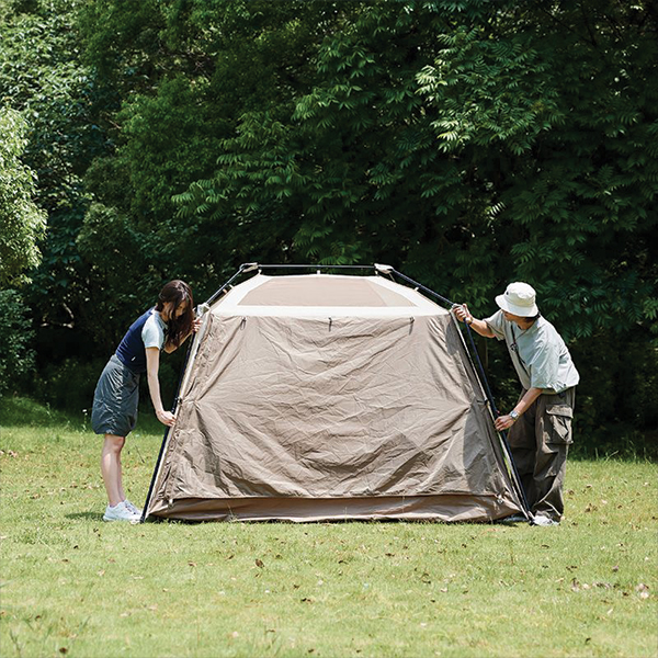 Намет з навісом Naturehike Village CNK2300ZP022, коричневий малий. Фото 9