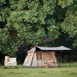 Намет з навісом Naturehike Village CNK2300ZP022, коричневий малий. Фото 4