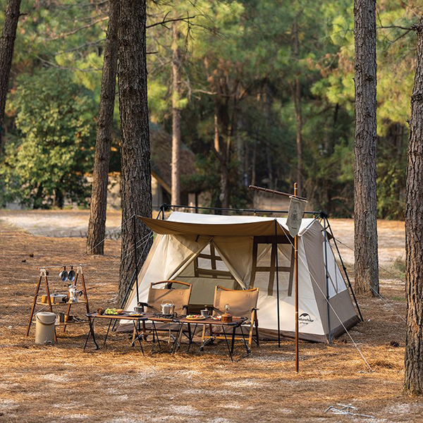 Намет з навісом Naturehike Village CNK2300ZP022, коричневий великий. Фото 5