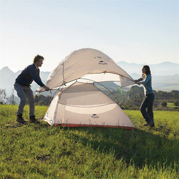Намет надлегкий одномісний з футпринтом Naturehike Cloud Up 1 Updated NH18T010-T, 20D, сіро-червоний. Фото 4
