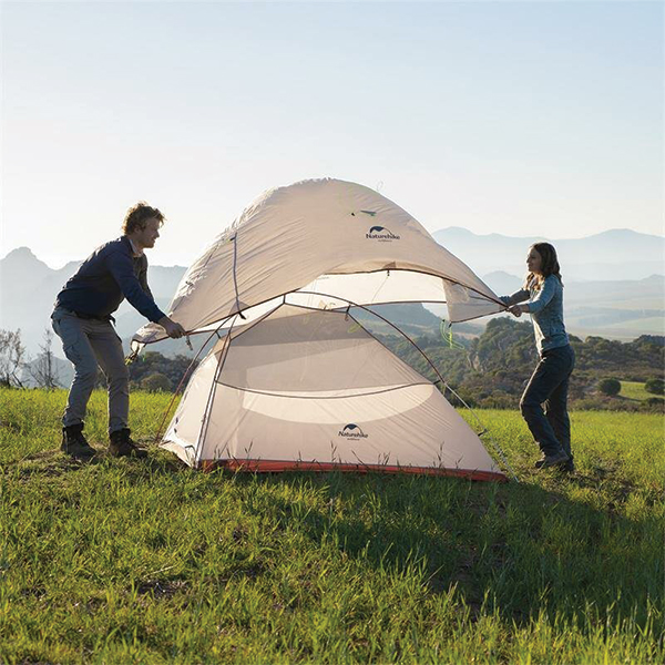 Намет надлегкий двомісний  з футпринтом Naturehike Cloud Up 2 Updated NH17T001-T,  20D, сірий. Фото 7