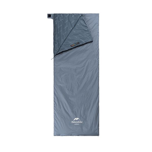 Спальник надлегкий Naturehike Ultralight LW180 NH21MSD09 лівий, (15°C), p-p XL, сіро-синій