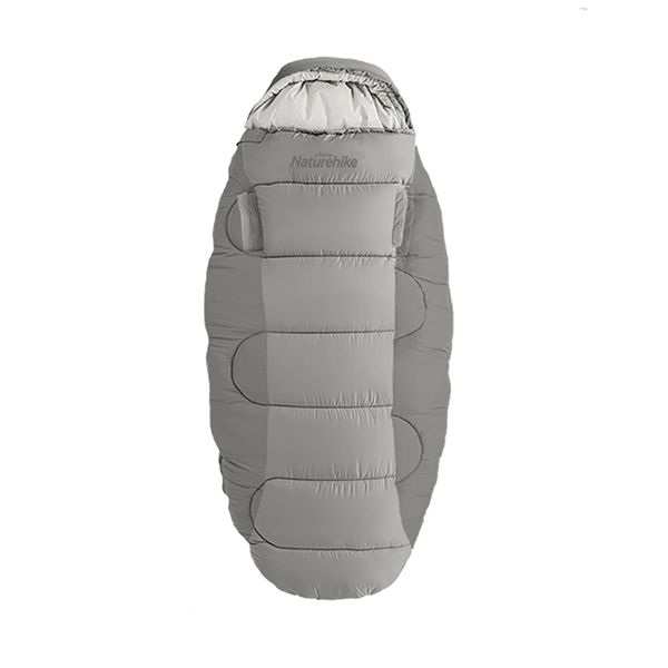 Спальний мішок овальний Naturehike PS200 NH20MSD03, правий, сірий