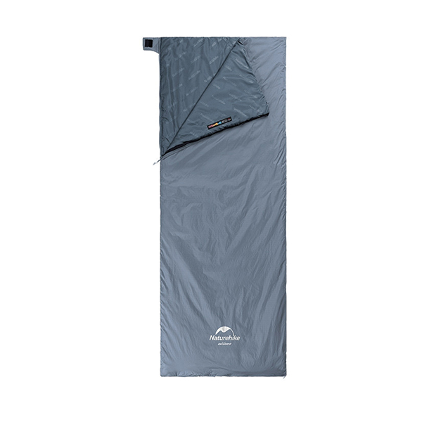 Спальник надлегкий Naturehike Ultralight LW180 NH21MSD09 правий, (15°C), p-p M, сіро-синій