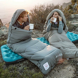 Спальник з капюшоном Naturehike M400 NH20MSD02, (1°C), лівий, сірий. Фото 4