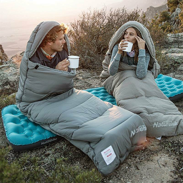 Спальник з капюшоном Naturehike M400 NH20MSD02, (1°C), лівий, зелений. Фото 5