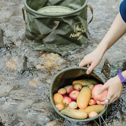 Складане відро для води з ПВХ Naturehike NH20SJ040, 10 л, Світло-Коричневий. Фото 5