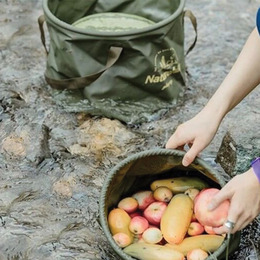 Складане відро для води з ПВХ Naturehike NH20SJ040, 10 л, Зелений. Фото 3